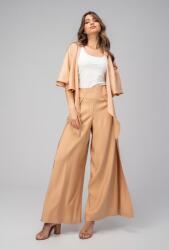 Hermosa Pantaloni uni din rayon cu croi palazzo GIZEL, Hermosa, bej