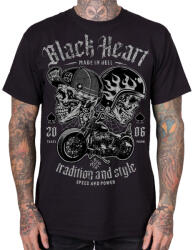 Black Heart tricou bărbați moto BLACK HEART - TRADITIONAL AND STYLE - Black - 20354
