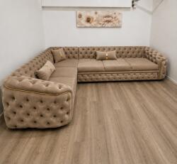 MobAmbient Colțar extensibil 6 locuri în formă de L, cappuccino - model DIVA