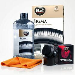 K2 Sigma Dressing Szett Gumiabroncs Fekete Applikátor Ecset Sűrű Sörték