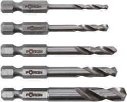 Foerch Set Burghie HSS cu Tija Tip Bit, Rectificate, pentru Surubelnite si Mandrine, 5 Piese (5509 5517 5) Burghiu