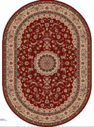 LOTOS Covor Oval Lotos 545-200, Marime 200 x 300 cm, Bej, Rosu, Grena, Inaltime Fir 8 mm, Antialergic, Polipropilena, Living, Dormitor, Sufragerie, Birou Covor