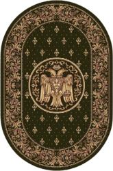 LOTOS Covor Oval Bisericesc Lotos 15032-310, Imprimeu cu Vultur Bicefal, Marime 200 x 300 cm, Verde, Inaltime Fir 8 mm, Antialergic, Polipropilena, Manastire, Biserica, Altar, Naos, Pronaos, Capela Covor