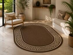 Natura Covor Oval Bucatarie Tip Iuta, Natura 900-91, Marime 80 x 150 cm, Crem, Maro, Antialergic, Polipropilena, Living, Terasa, Sufragerie, Birou Covor