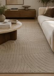 Oksi Covor Oksi 38025-202, Marime 60 x 110 cm, Bej, Inaltime Fir 6, 5 mm, Antialergic, Polipropilena, Living, Dormitor, Hol Covor