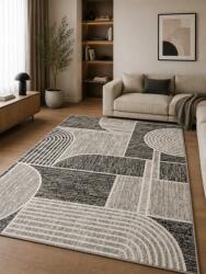 ELMA Covor Elma 009-106, Marime 80 x 150 cm, Bej, Gri, Inaltime Fir 6.5 mm, Antialergic, Polipropilena, Living, Dormitor, Sufragerie, Birou Covor