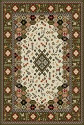 LOTOS Covor Model Lotos 1535-310, Marime 80 x 150 cm, Verde, Inaltime Fir 8 mm, Antialergic, Polipropilena, Living, Dormitor, Sufragerie, Birou Covor