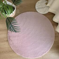 LOP Covor Rotund Premium Belgian LOP 020, Marime 100 x 100 cm, Roz, Inaltime Fir 23 mm, Antiderapant, Antialergic, Poliester, Living, Dormitor, Sufragerie, Birou Covor