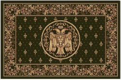 LOTOS Covor Bisericesc Lotos 15077-310, Imprimeu cu Vultur Bicefal, Marime 250 x 350 cm, Verde, Inaltime Fir 8 mm, Antialergic, Polipropilena, Manastire, Biserica, Altar, Naos, Pronaos, Capela, Chilie Covor