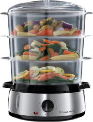 Russell Hobbs Aparat de gatit la aburi Russell Hobbs 19270-56 Cook Home, 3 niveluri 9L, timer 60 min, 800W, bol orez 1L, Inox (19270-56) Uscator de fructe