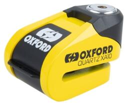 Oxford Antifurt moto/blocator disc cu alarma Oxford Quartz XA10, galben/negru (LK216)