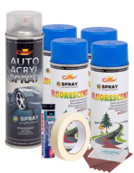 AVEX Kit complet reparatie si vopsire jante culoare Albastru Fluorescent, V4 (AVX-KVJ-AFV4) - strongmoto