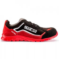 SPARCO Incaltaminte de protectie curse SPARCO NITRO - piele intoarsa/net , Negru/Alb/Rosu (07522RSNR)