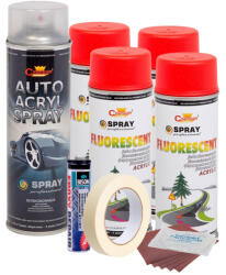 AVEX Kit complet reparatie si vopsire jante culoare Rosu Fluorescent, V4 (AVX-KVJ-RFV4) - strongmoto