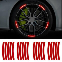 AVEX Set 20 bucati Elemente Reflectorizante "Wheel Arch" pentru autoturisme, biciclete, motociclete, atv-uri, scutere, culoare Rosie (AVX-WA-RED)