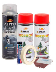 AVEX Kit complet reparatie si vopsire jante culoare Rosu Fluorescent, V2 (AVX-KVJ-RFV2) - strongmoto