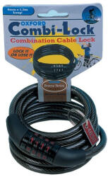 Oxford Lacat combinatie cu cablu 1500mmx6mm, Negru (OF210)