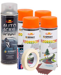 AVEX Kit complet reparatie si vopsire jante culoare Orange Fluorescent, V4 (AVX-KVJ-OFV4) - strongmoto