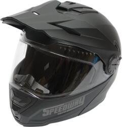 AVEX Casca motocross integrala negru mat cu viziera transparenta si ochelari de soare, marimea L, model LION (AVX-T020925-1)