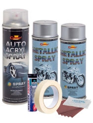 AVEX Kit complet reparatie si vopsire jante culoare Argintiu Metalizat, V2 (AVX-KVJ-AGV2) - strongmoto