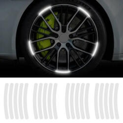 AVEX Set 20 bucati Elemente Reflectorizante "Wheel Arch" pentru autoturisme, biciclete, motociclete, atv-uri, scutere, culoare Argintiu (AVX-WA-SIL)
