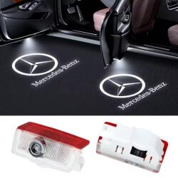 CerCip Lampi Portiere Auto Mercedes Benz, Holograma LED cu LOGO, Compatibile cu clasele A, B, C, E, AMG, ML, GL, GLA, M, 4Matic (46252883)