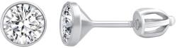Silvego Ezüst bedugós fülbevaló Swarovski Zirconia 6 mm SILVEGO70606w