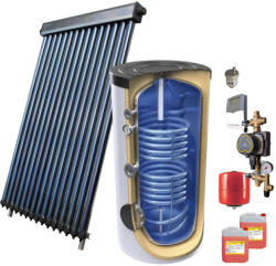 Panosol Kit panou solar presurizat apa calda Panosol Eco, 30 tuburi, boiler Tesy 300 litri 2 serpentine si accesorii (CC.202)