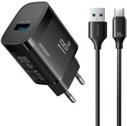 JOYROOM Incarcator Retea Cu Cablu USB-C Joyroom JR-TF4, 18W, 3A, 1 x USB-A, Negru (inc/us/joy/jr/18/3a/1x/ne)