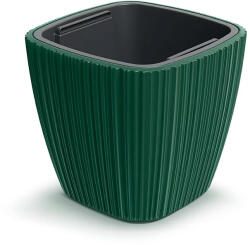 Prosperplast Oro Square szögletes virágcserép, 30 cm - föld zöld (DBOS300-2411U)