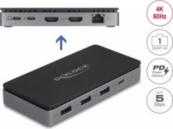 Delock Docking station USB type C la Dual HDMI MST 4K60Hz/USB/Gigabit LAN/PD 3.0 85W Delock 88271 (88271)