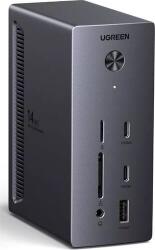 UGREEN Docking Station UGREEN Revodok 314 14-in-1, 8K DP/ 4K HDMI, 100W PD, Gigabit Ethernet, SD/TF 3.0, 3.5mm Audio, Gri (cm843-85489)