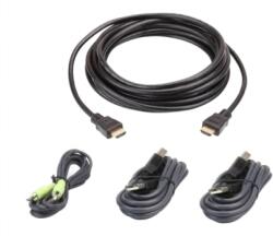 ATEN Kit cabluri KVM Aten 2L-7D03UHX4, USB - HDMI - 3.5 mm jack, 3 m, Black (2L-7D03UHX4)
