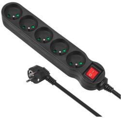 Maclean MCE185 power extension 5 m 5 AC outlet(s) Indoor Black