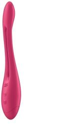 Satisfyer Vibrator Elastic Game, 10 Moduri Vibratii, Silicon Flexibil, Incarcare Baterii, Rosu, 20.7 cm Vibrator