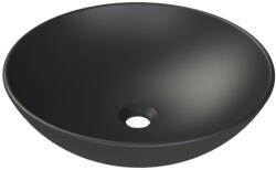 CeraStyle ZERO - PULTRA ültethető - Top Counter - porcelán mosdó - O - MATT FEKETE - Ø 46 cm (OC052E81W053)