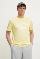 Lacoste t-shirt férfi pamut - sárga XS