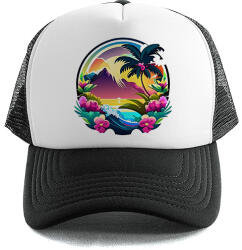  Trucker Baseball sapka Fekete Aloha Beach Nyár Nyaralás Strand Séták (Czapka Czarna ALOHA BEACH)