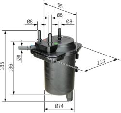 Bosch Üzemanyagszűrő BOSCH 0 450 907 013 for NISSAN, RENAULT, SUZUKI (0 450 907 013)