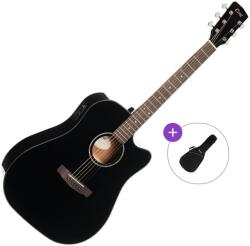 Cort EARTH 60CE Basic SET Black Gloss Chitară electro-acustică Dreadnought