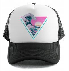  Trucker Baseball sapka Fekete Pink Waves Nyár Nyaralás Strand Séták (Czapka Czarna PINK WAVES)