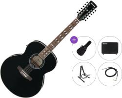 Ibanez AJ7012M1E-BK Premium SET Black Chitară electro-acustică cu 12 corzi