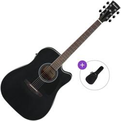 Ibanez AW84CE-WK Basic SET Weathered Black Open Pore Chitară electro-acustică Dreadnought