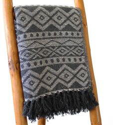  „Boho kézzel készült geometriai mintás pamut pléd vagy ágytakaró - 150 cm (BOHOT-02)