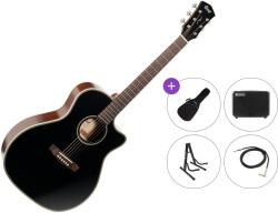 Cort ESSENCE-GA4 Premium SET Black Chitară electro-acustică Jumbo