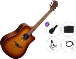 LÂG GUITARS Tramontane 118 T118DCE Premium SET Brown Shadow Chitară electro-acustică Dreadnought