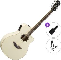Yamaha APX600 Standard SET Vintage White Chitară electro-acustică Jumbo