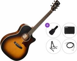 Cort GA1E Premium SET Open Pore Sunburst Chitară electro-acustică Jumbo