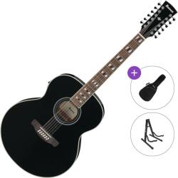 Ibanez AJ7012M1E-BK Standard SET Black Chitară electro-acustică cu 12 corzi
