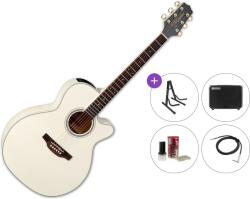 Takamine GN37CE PW Premium SET Perlă Alb Chitară electro-acustică Jumbo